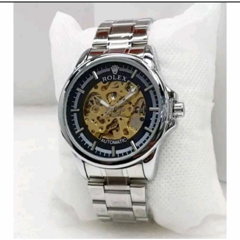 Jam Tangan Automatic Rolex Stainliss Steel Tanpa Baterai Kasual Fashion Bayar Dirumah