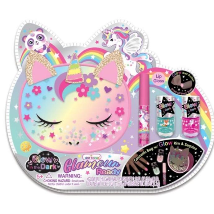 Kosmetik Set Anak HOT FOCUS - GLAMOUR READY Tas Kutek Lip Gloss Kitty