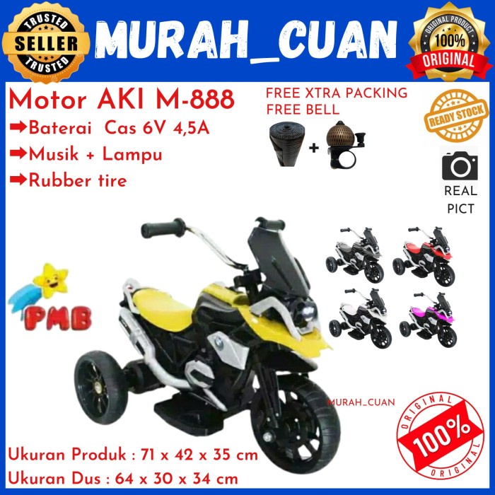 Sepeda Motor Aki Gowes Anak Pmb Motor Type M888 M-888A