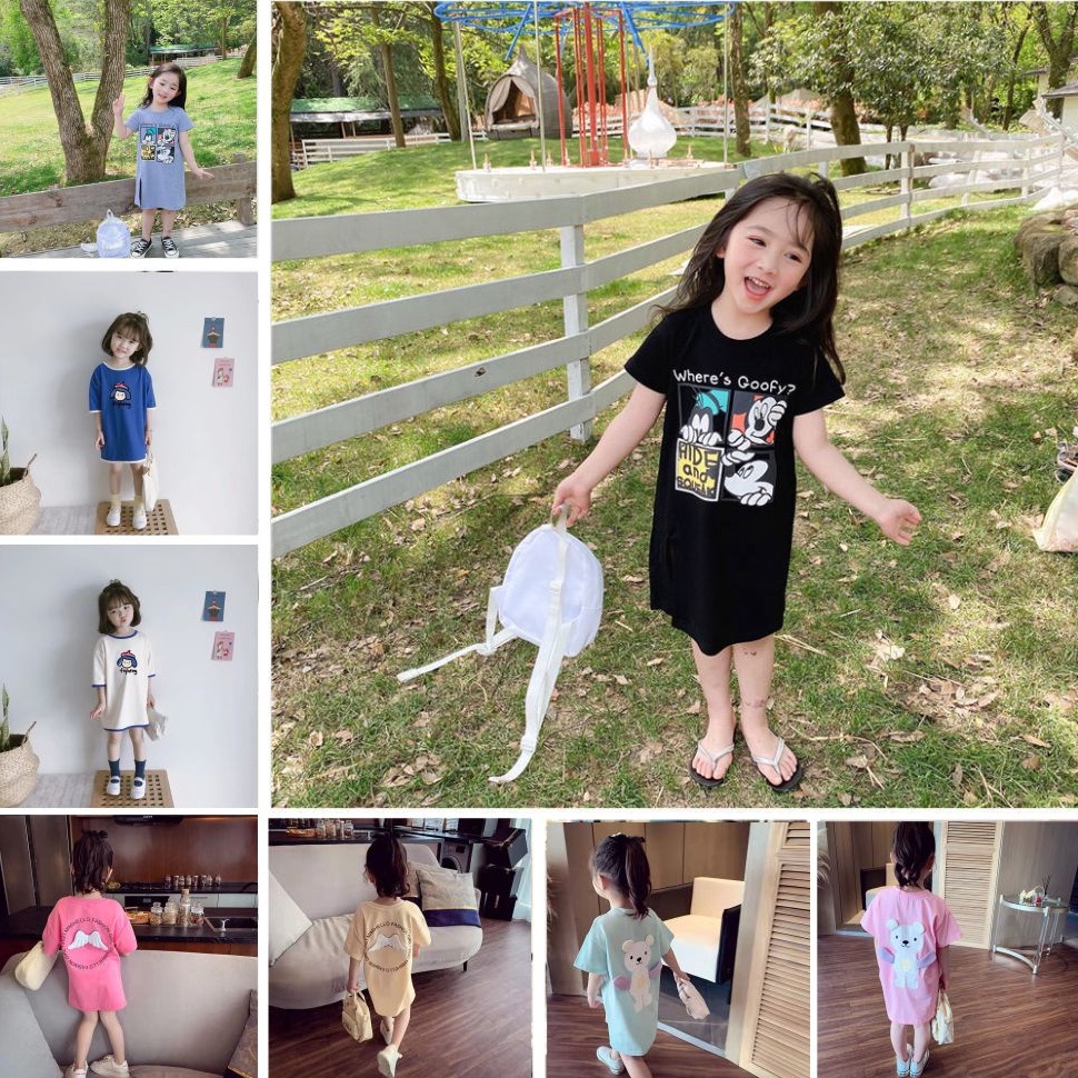 RECOMENDED|| [PRINCESS KESLI]1-9Tahun Dress Kaos Anak Gamis Kaos Girls Clothing Dress Anak Perempuan