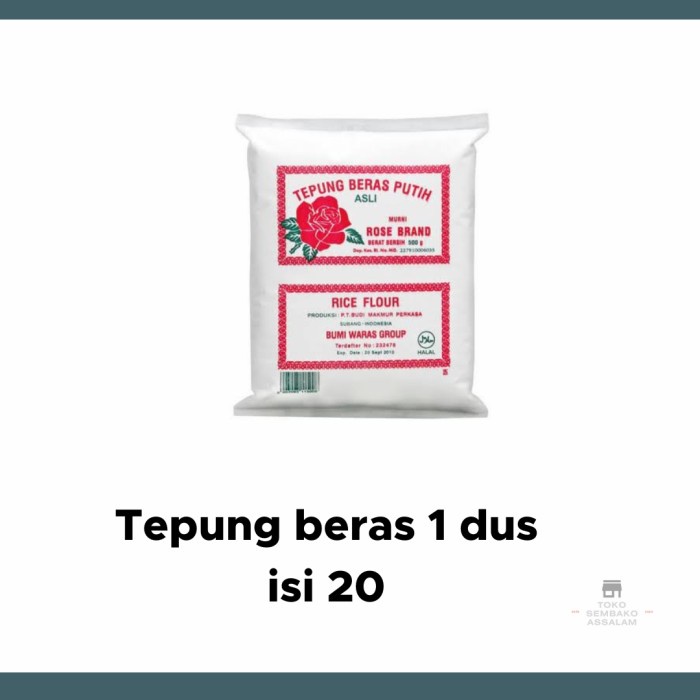 

Tepung Beras Rose Brand 500Gr 1 Dus Isi 24