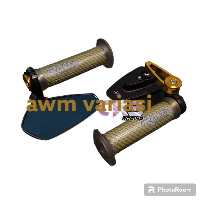 PAKET HANDGRIP GRIP HANFAL CARBON PLUS SPION JALU OVAL NMAX MIO BAET VARIO UNIVERSAL BISA SEMUA MOTOR