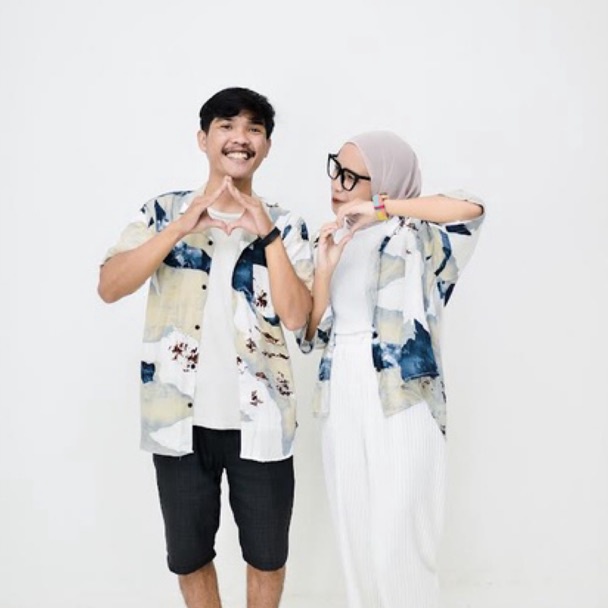 [PRODUK KJGD050] KEMEJA COUPLE RAYON MOTIF ABSTRAK PREMIUM MARBLE KEMEJA OVERSIZE PRIA DAN WANITA Be