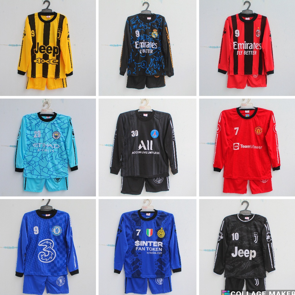 [I♫4A.✓) setelan baju bola kiper/baju bola kiper man city baju futsal anak super.keren