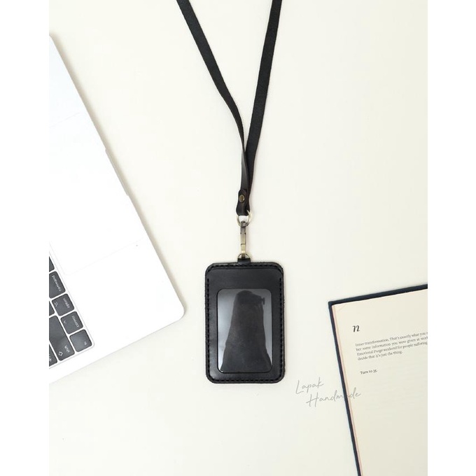 

Lapak Handmade Leather ID Lanyard in Black ---NEW READY---