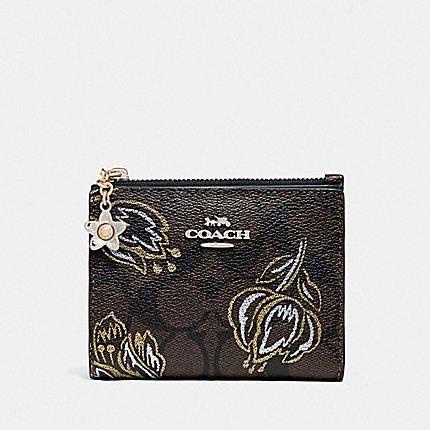 

SNAP CARD CASE IN SIGNATURE CANVAS WITH TULIP PRINT ---NEW READY---