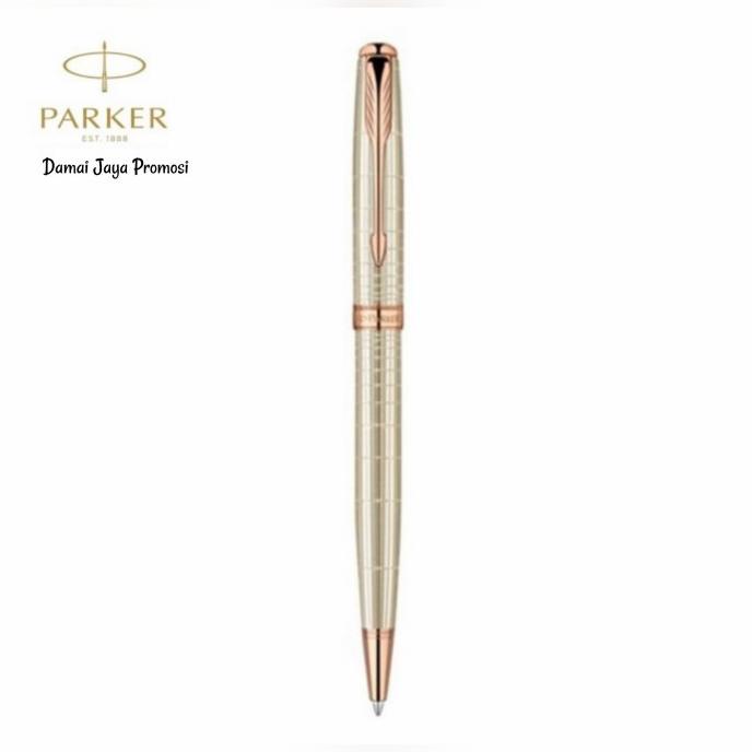 

Pen Parker Sonnet 13 Silver Gold Premium Mewah Original Trim Ballpoint ---NEW READY---