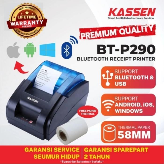 Printer Bluetooth Kassen Bt P290 58Mm Printer Spbu Mini Pos Printer