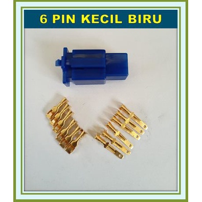 SOKET  6 PIN SKUN KECIL BIRU / SOCKET KABEL 6 PIN KECIL / KONEKTOR 6 PIN KECIL BIRU