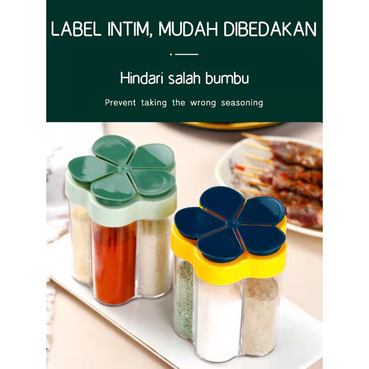 Holiven Lima-dalam-satu dapur independen disegel stoples bumbu tahan lembab 5 kompartemen