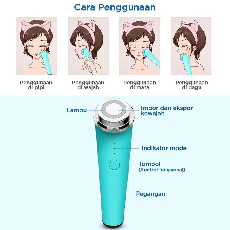 Holiven IPL Electronic Face Massager Facial Cleaner Cleaser Vibration // Alat Pembersih Wajah Pijat Wajah