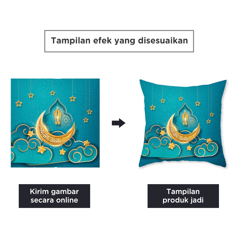 Holiven Sarung Bantal Sofa Kursi Ramadhan Bulan Puasa Lebaran Idul Fitri Bahan Halus