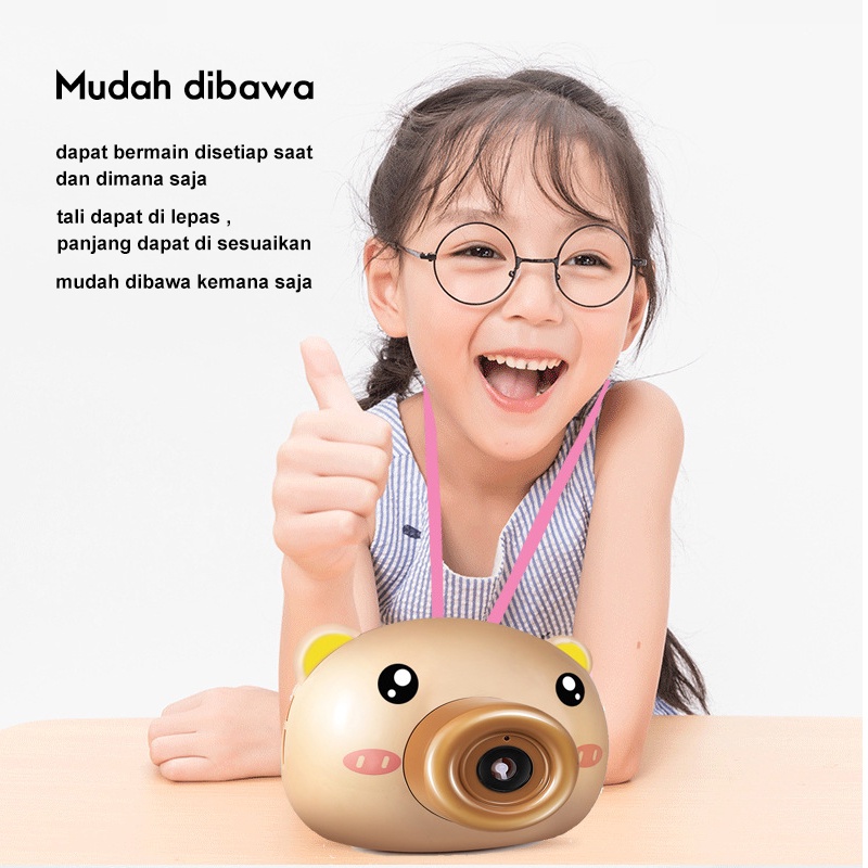 Holiven Alat Peniup Bubble Gelembung Bentuk Kamera Kartun Lucu Untuk Anak-Anak