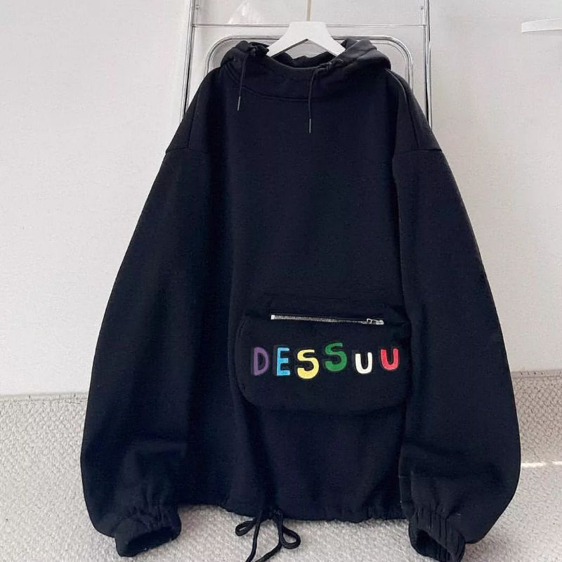 DESSUU HOODIE JACKET TALI KERUT BAWAH OVERSIZE | JACKET HOODIE OVERSIZE WANITA KOREAN STYLE | SWEATSHIRT HOODIE KOREA