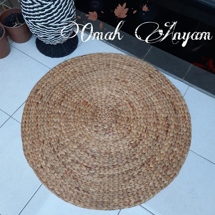 karpet bulat anyaman/karpet eceng gondok natural/tikar/karpet kecil
