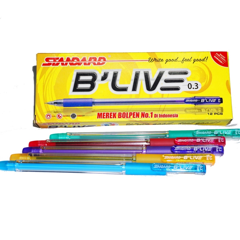 

Stock banyak 12pcs - Pulpen STANDARD Pen BLIVE | Bulpen B’Live | BLIVE | B-Live Y97