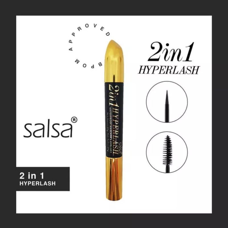 `ღ´ PHINKL `ღ´  SALSA 2in1 Hyperlash waterproof mascara eyeliner simple anti luntur mudah dipakai diaplikasi