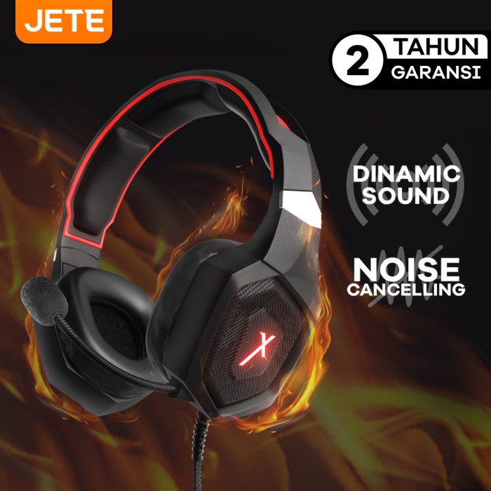 Headset Headphone Gaming JETE-X G1 Noise Cancelling - Garansi 2th