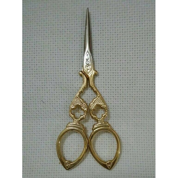 TERMURAH Gunting kain benang unik motif kuno warna emas gold