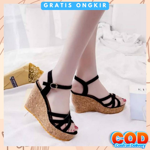 Wejes Murah Elegan Sandal Kerja Wadges Perempuan Pesta Casual Wages Kondangan Wedges Wanita Wedgess 