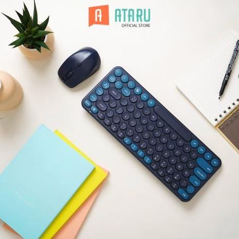 Ataru Wireless Keyboard K921 & Mouse M31 - Biru