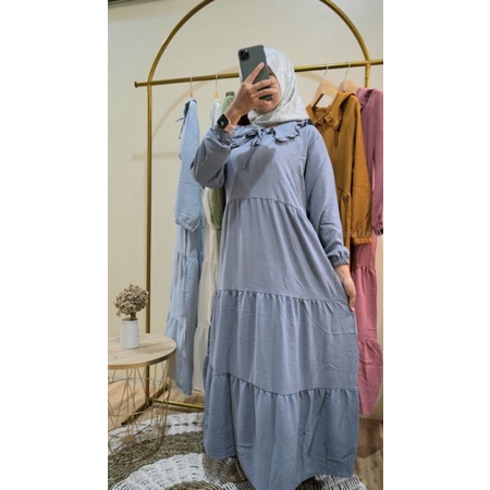 MAZAYA MIDI DRESS CRINCLE | DRESS MIDI WANITA | GAMIS WANITA