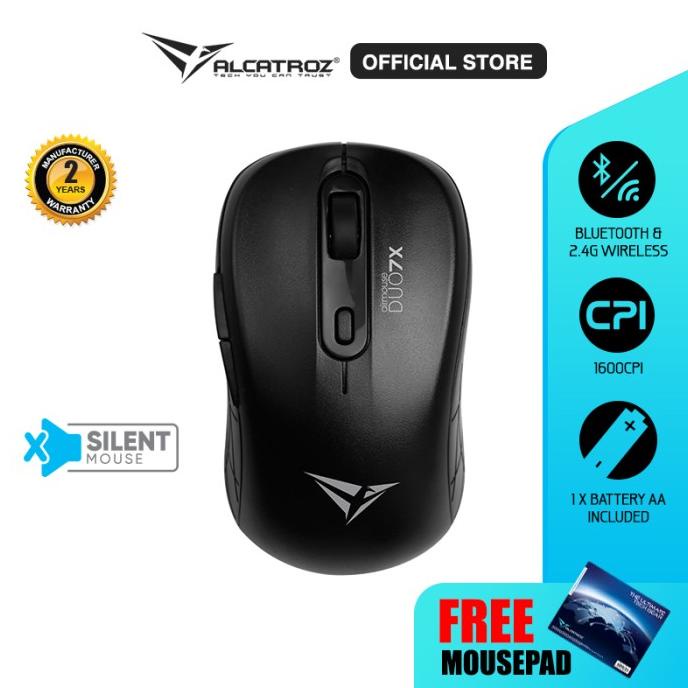 Alcatroz AirMouse Duo 7X Silent Click Wireless Mouse