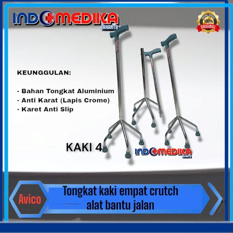 Laris Tongkat Kaki 4 - Tongkat Bantu Jalan Lansia - Alat Bantu Jalan Kaki 4