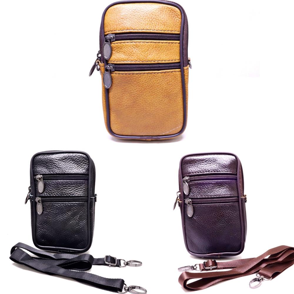 Ready Tas Pria Kulit Asli Premium / Tas Pinggang Pria Bahan Kulit Asli Untuk Dan Ikat Pinggang / Dom