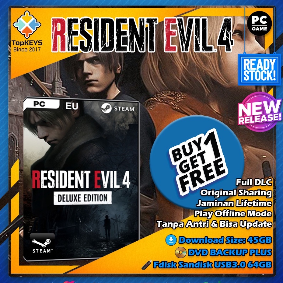 Serba Murah Resident Evil 4 RE4 Remake RE4 Deluxe Edition PC DVD ORIGINAL Terupdate