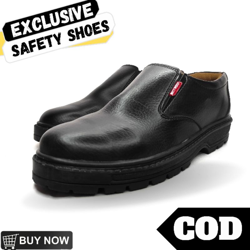 Sepatu Safety Sefty Pria Bahan Kulit Elegan Merk Original Harga Murah