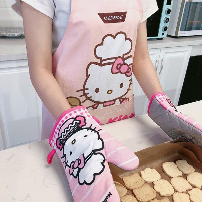 

Chefmade KT7056 - Pure Cotton Apron Hello Kitty Motif Pink