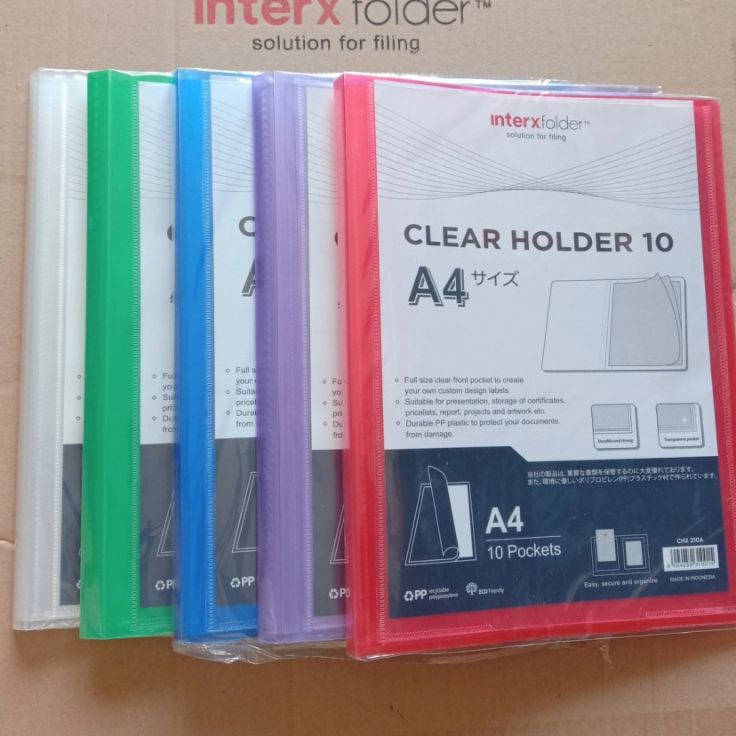 

☋Best Seller✤➳ PEMSP Clear Holder A4 10 Pocket Inter X / Display Album / Dokumen Keeper M85 Best Produk