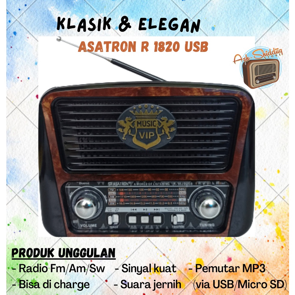 Baru Radio FM Klasik Asatron R 1820 USB 100% ORI SQH