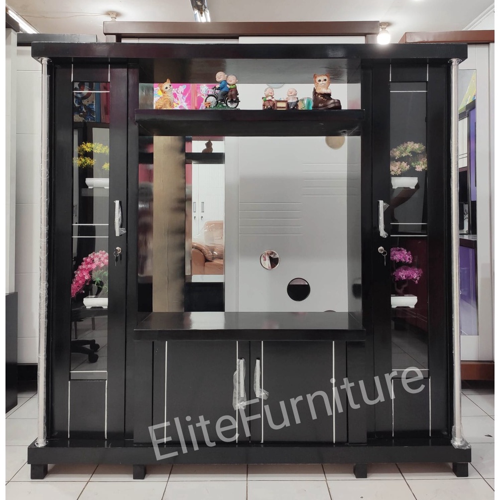 7E95 Bufet Tv Avanza 32inc Bufet TV Minimalis Triplek hitam / bufet TV avanza minimalis →Model Terki