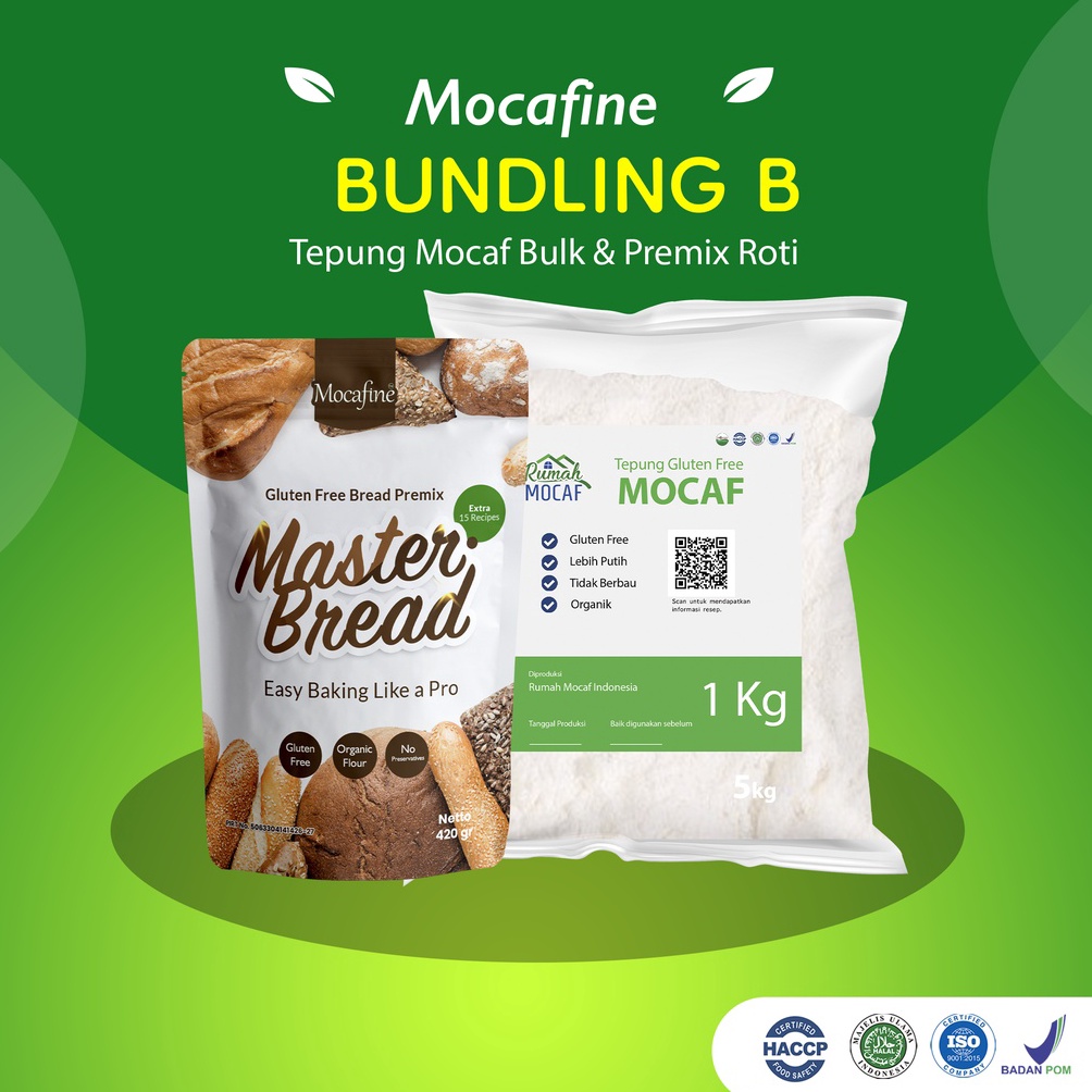 

Sudah READY.. Bundling Sehat B (1 Pcs Master Bread Flour + 1 Tepung Mocaf BULK 1 Kg ) ASW