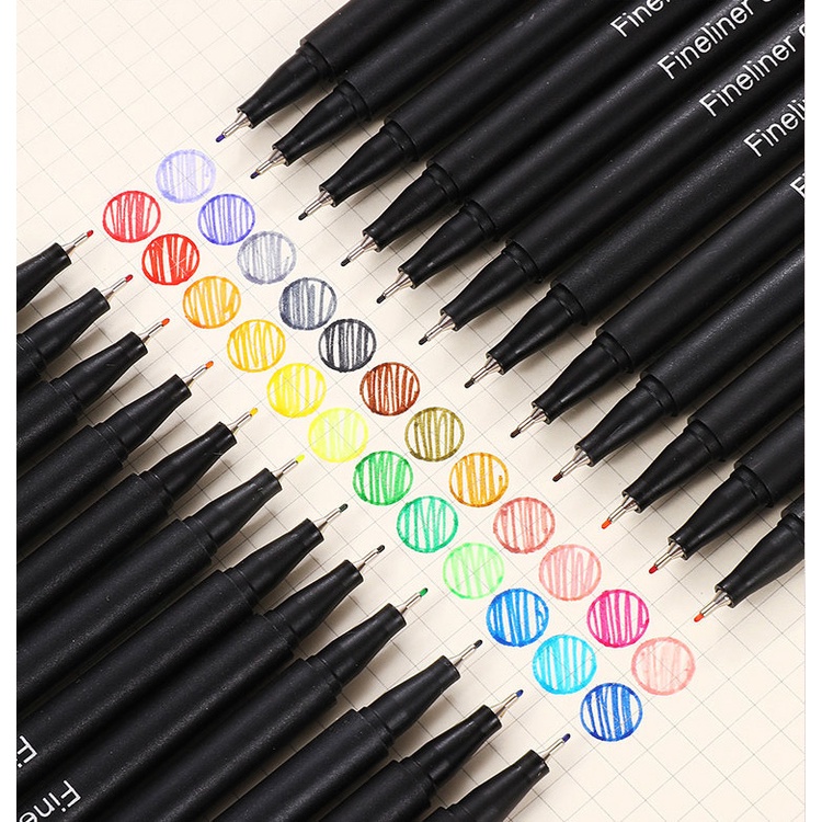 Gs8 Tlevino Pena Warna Drawing Pen Fine Point Art Watercolor 0.4mm 36 Color - TV4 - Multi-Color Or-i