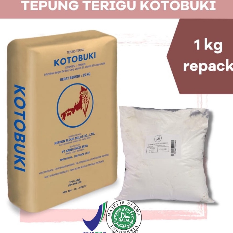 

FLASH SALE N97 Tepung Terigu Kotobuki Jepang Repack 1Kg ㍿