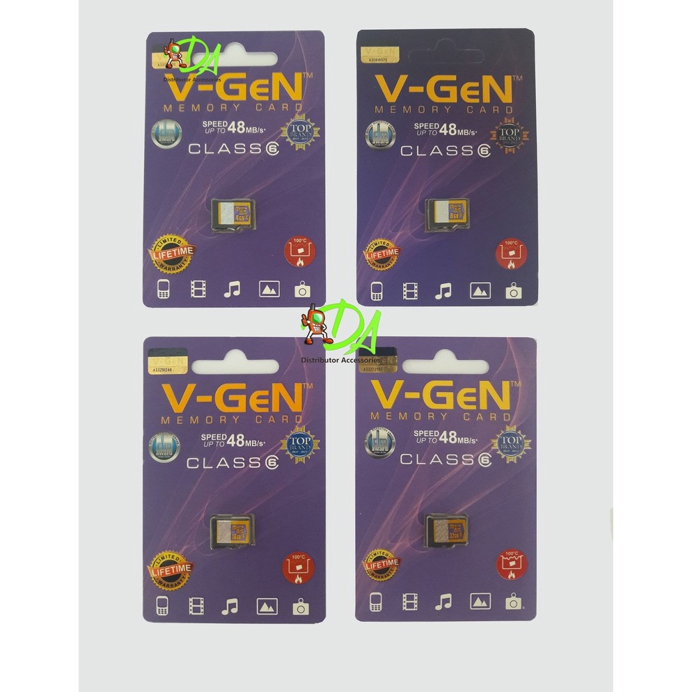 MP5091 Micro SD VGen 4Gb / 8Gb / 16Gb / 32Gb / 64gb / 128 gb class 6 original Vgen garansi lifetime 