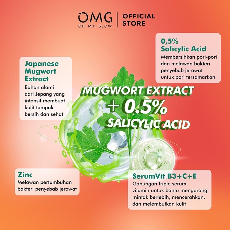 OMG OH MY GLOW SKINCARE | OMG PEACH GLOWING SERUM | OMG MUGWORT ACNE SERUM