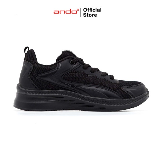 Ando Official Sepatu Sneakers Cy-7 Remaja - Hitam/Hitam