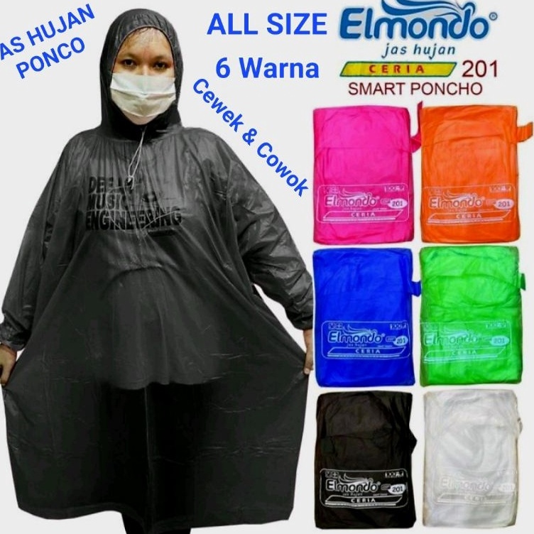 ღWzo Jas Hujan Ponco Elmondo 201 Ceria / Jas Hujan Ponco Dewasa cewek cowok Scotchlight r Terbaru Te