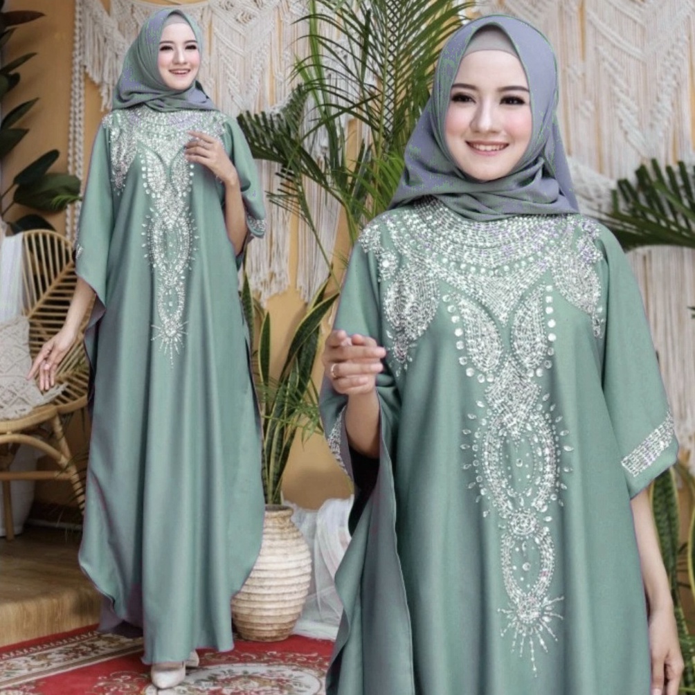 F⚡ASH Hemat Baju Lebaran Gamis Dress Kaftan Farida  Jumbo Mewah  Premium Fasjion Muslim Marun Navy C