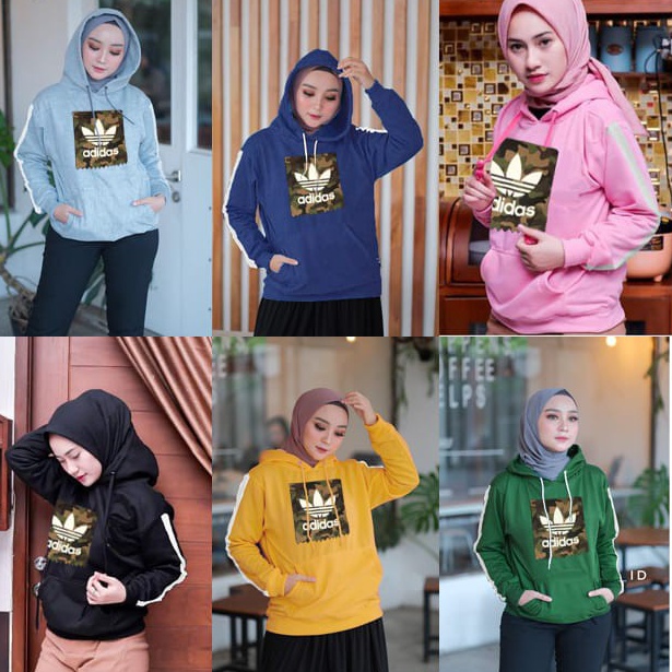 Flash Sale✪ damai fashion jakarta - sweater jaket hoodie wanita AJENG 7 warna - konveksi murah tanah