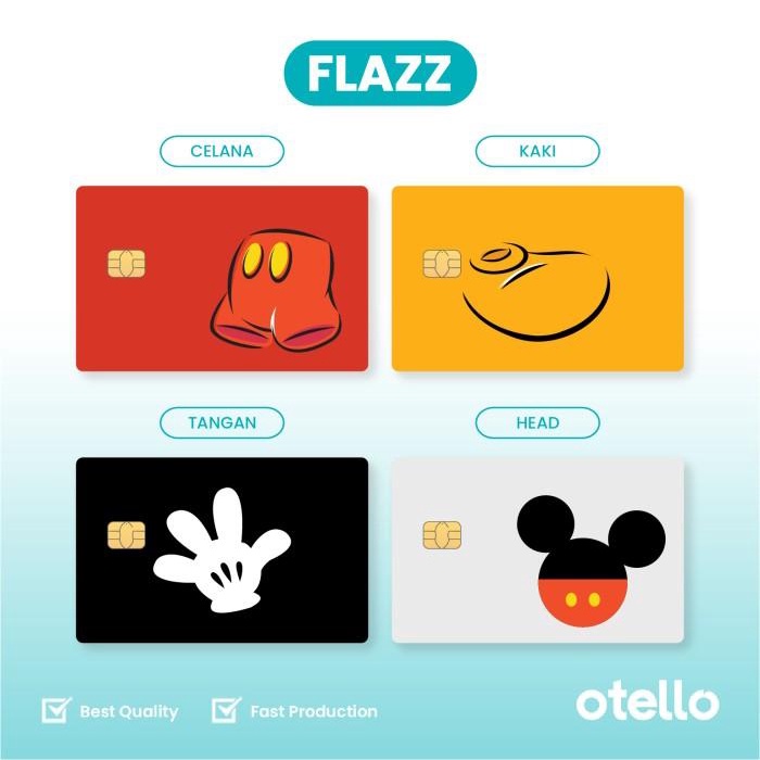 Custom Kartu Flazz Mickey Mouse Card Flazz Bca Gen 2 Disney Karakter Lucu