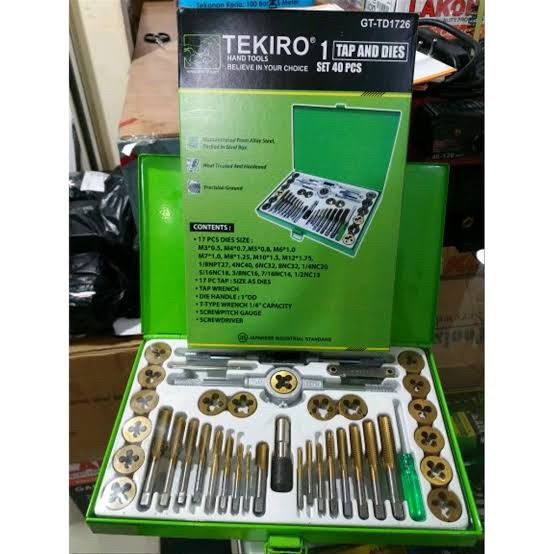 Terlaris Tap Set Dan Snei Set 40 Pcs Tekiro Alat Hand Tap Drat Snai Drat 3 - 12