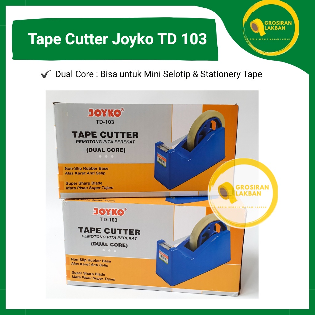 

TAPE CUTTER JOYKO TD 103 DISPENSER PEMOTONG SELOTIP LAKBAN 1 INCH