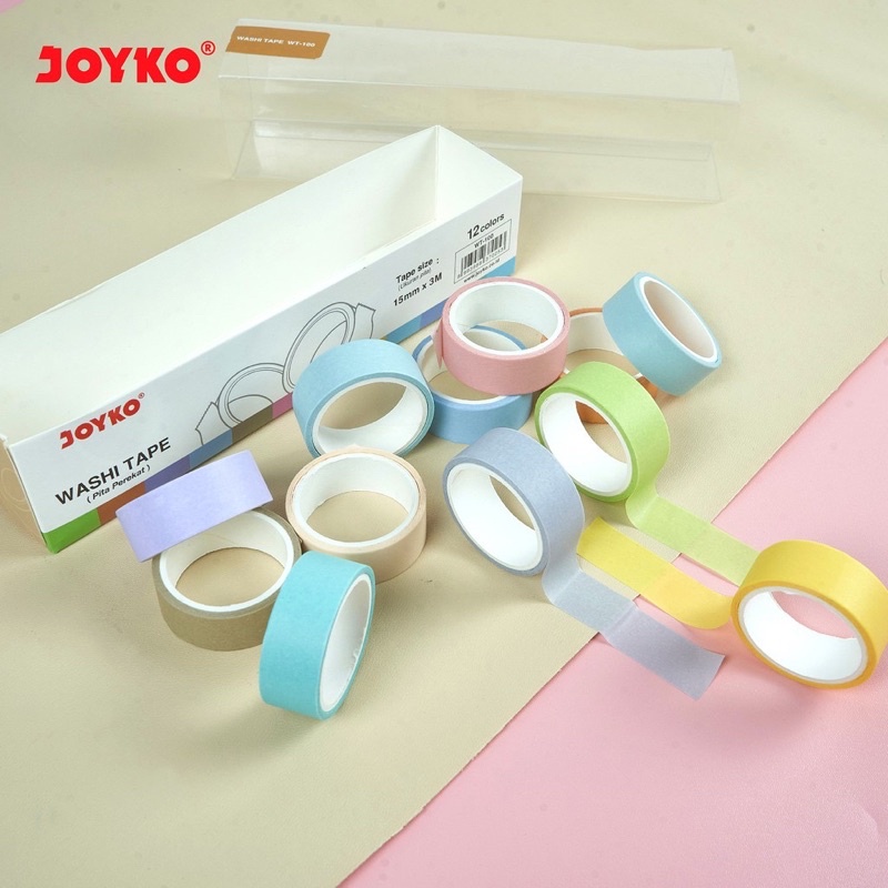 

WASHI TAPE PITA PEREKAT SELOTIP WARNA JOYKO WT-100 15 MM X 3 M