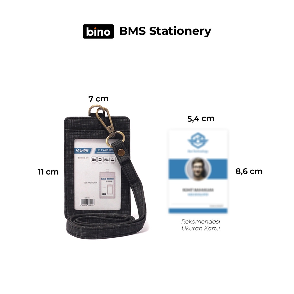 

[BMS SURABAYA] BANTEX ID CARD KULIT / NAME TAG HOLDER TALI LANYARD PORTRAIT 8869