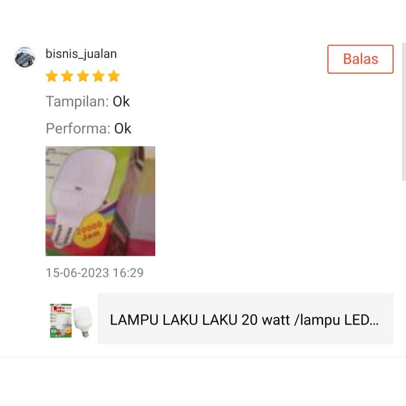 Lampu LAKU LAKU 20 Watt LED Energi Bohlam Kapsul Murah Grosir/Lamp energy 15 W